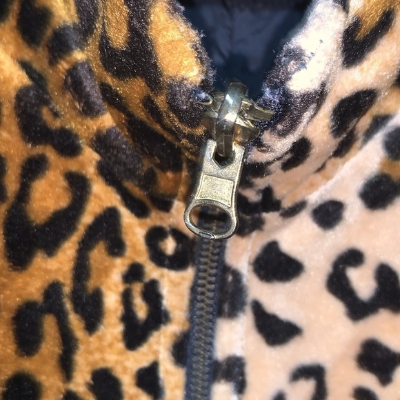 Vintage Reversible Black/Leopard Print Winter Puffy Vest 90s y2k Aesthetic Small - Picture 3 of 14